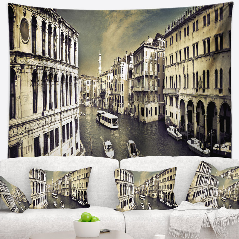 Photographie venise paysage urbain tapisserie, H 32 po x l 39 po
