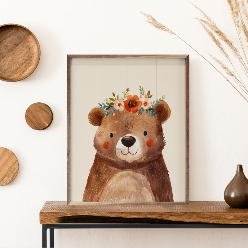 Boho Woodland Bear, H 20 po x l 16 po