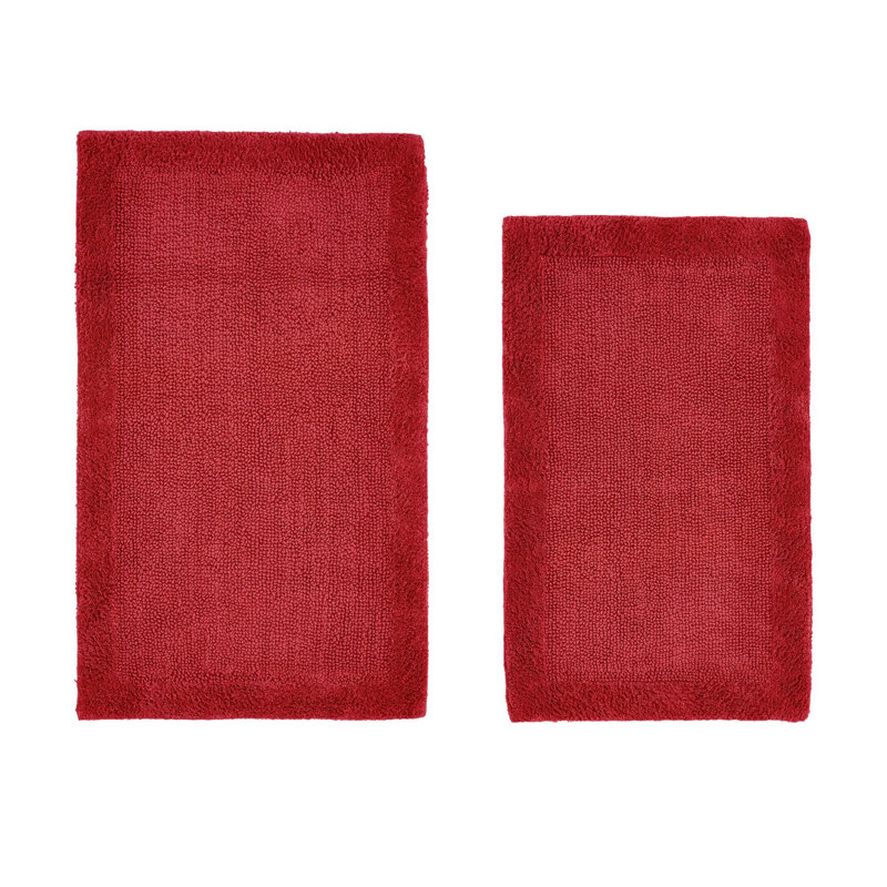 Ensemble de tapis pour salle de bain 2 pièces Moriceau, 2 pièces (21 po x 34 po | 24 po x 40 po), Rouge