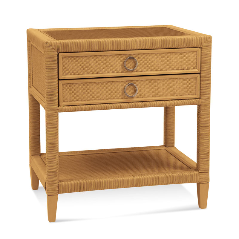 Sabal Bay 2 - Drawer Nightstand, Honey, Satin Brass