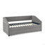 Lit de jour simple avec canapé-lit capitonné et rembourré, tissu en lin-164691642