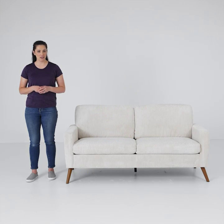 George Oliver Loveseat Sofa Mid Century Modern Small Couches For Small Spaces, Upholstered Small Couch For Bedroom,Comfy Couch With Spring Cushion,Tool-Free Assembly & Reviews | Wayfair