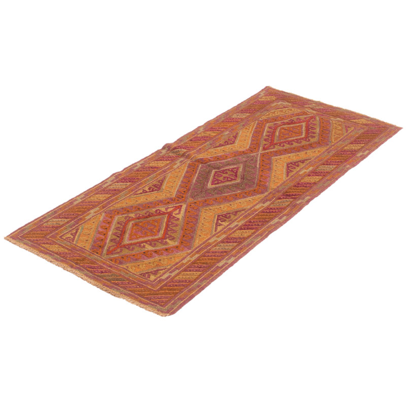 Tapis mauve noué à la main de conception unique 2 pi 10 po x 6 pi 0 po Joanem