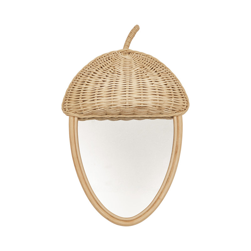 Acorn Novelty Rattan Mirror