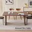 Table de salle à manger rectangulaire en bois de 63 po pour la cuisine, table à manger pour 4 à 6 personnes avec pieds robustes-2028247024