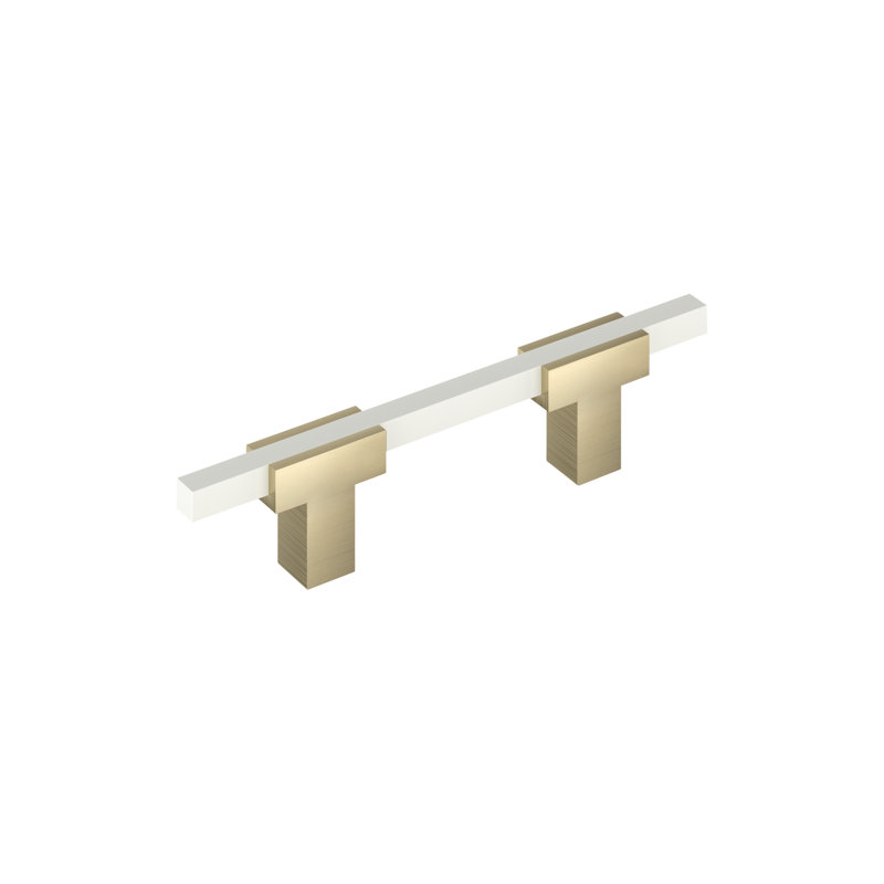 Poignée barre Urbanite, Champagne doré / blanc, 3"