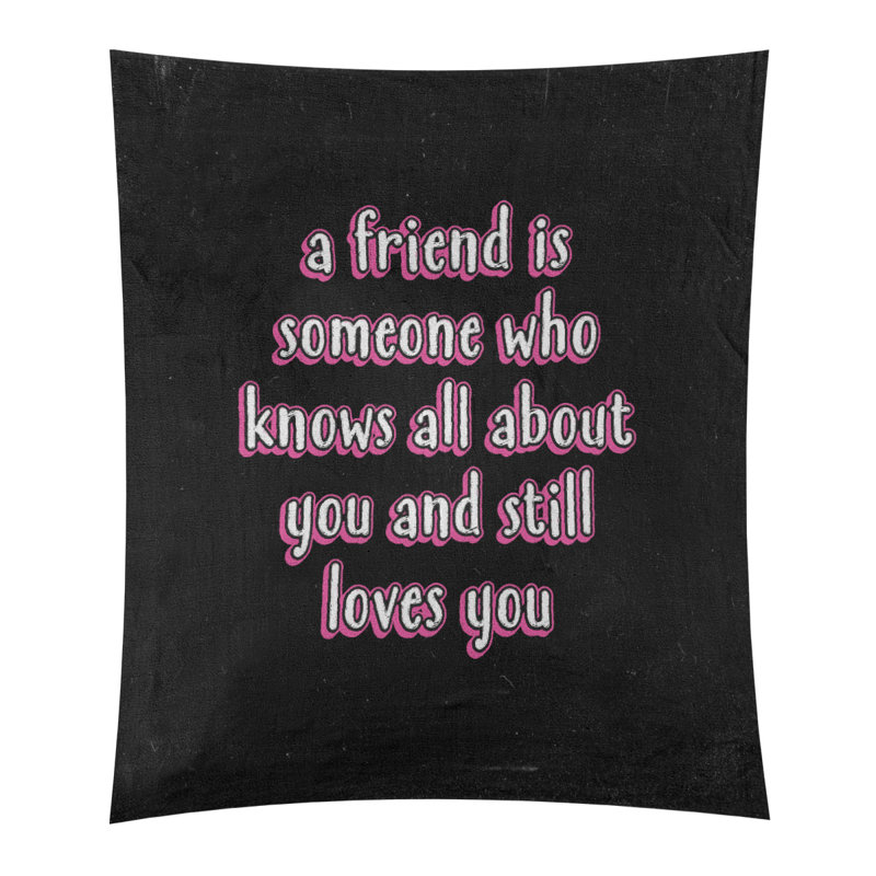 Tapisserie tableau en polyester «Love and Friendship», H 80 po x l 68 po, Rose