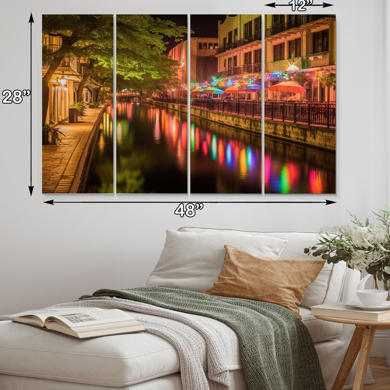 Venetia - Texas, art mural sur toile - 4 panneaux