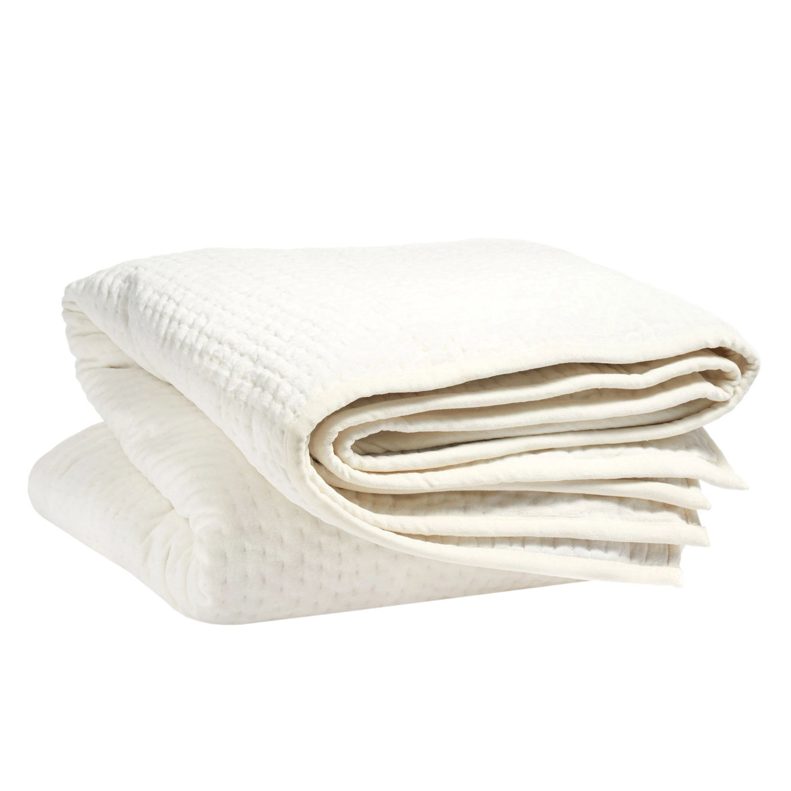 Viola Velvet Grey Quilt, Full/Queen Quilt, Dove White
