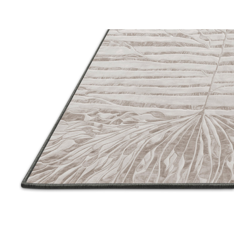 Tapis gris soyeux et moelleux, Carré 3 pi
