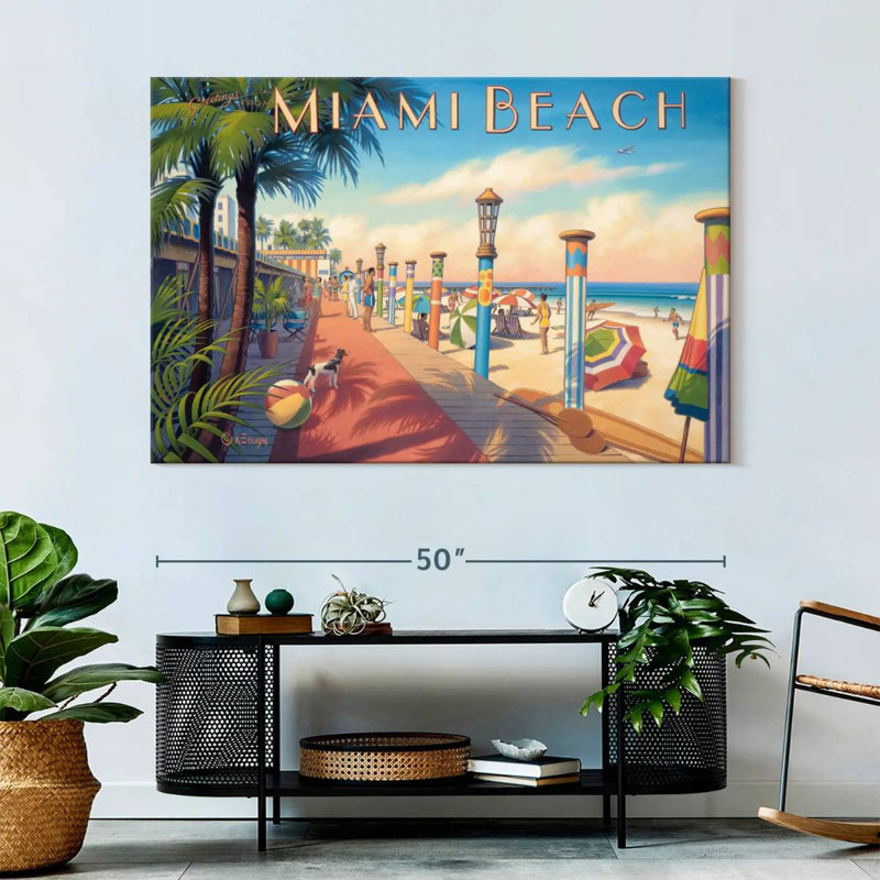 Ravi Greetings From Miami Beach, 34" H x 51" W