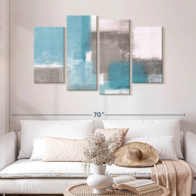 Avery abstrait bleu et gris