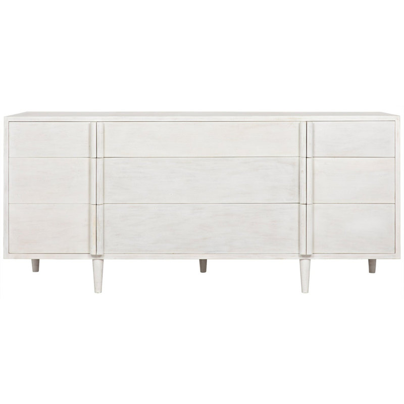 Morten 72'' W 9 - Drawer Dresser, White Wash