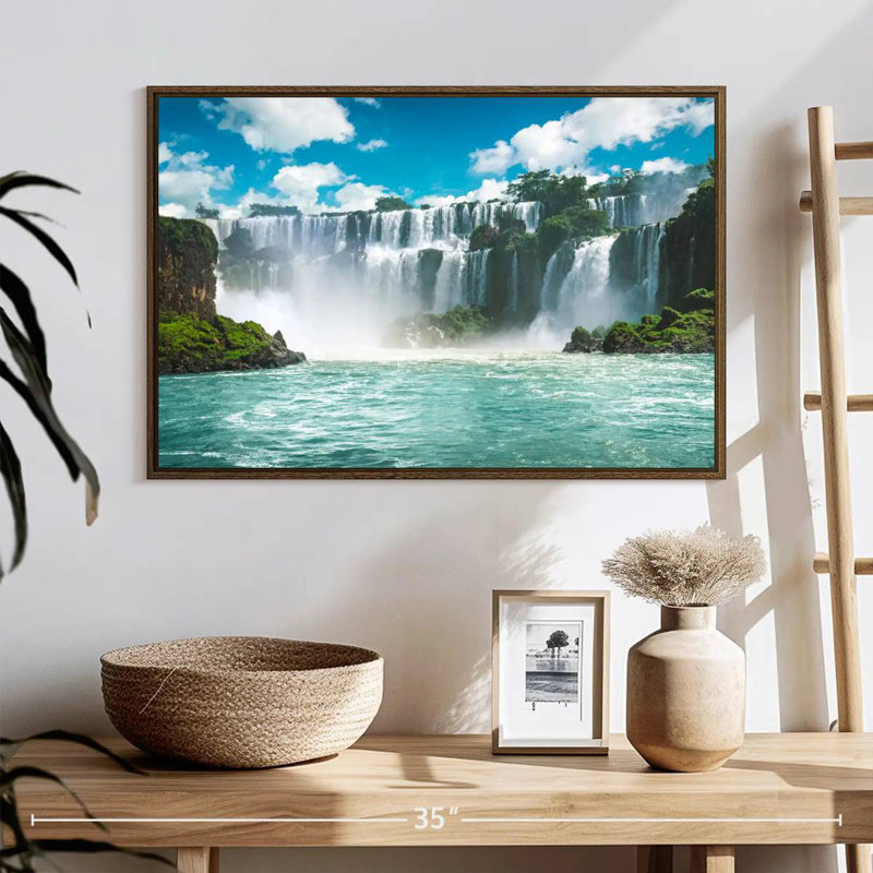 Enchanteresse des chutes d'Iguazu, Cadre flottant blanc, 37 po x 25 po