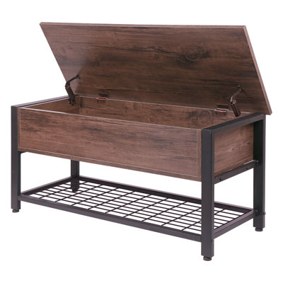 Upholstered Bench with Shoe Storage
