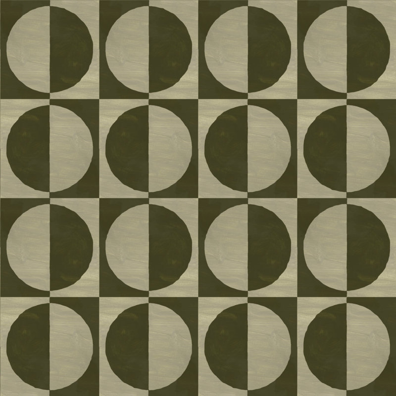 Verre à moitié plein papier peint, Non encollé, Olive, Toile de ramie synthétique