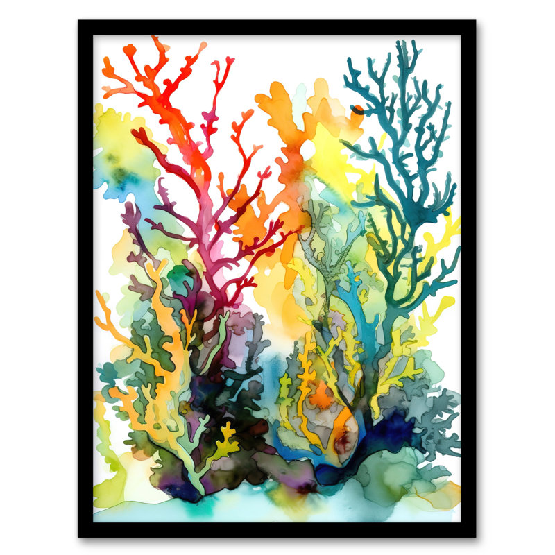 Seaweed And Corals Vibrant Aquatic Plants - Single Picture Frame Print