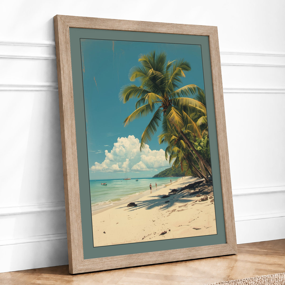 Tropical Palm Paradise Coastal - Framed Print