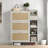 Bohemia Style Shoe Cabinet With 3 Rattan Flip Drawers, 3 Square Shelves And 1 Storage Drawer And Key Hooks-175164029