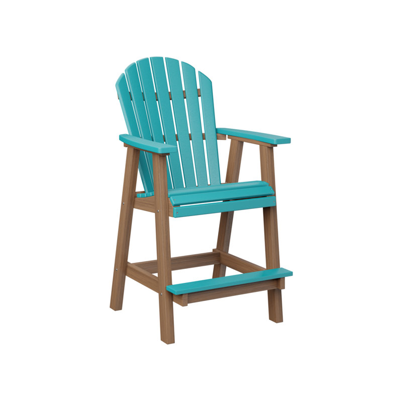 Chaise de bar berlinoise Berlin, Aruba Blue, Antique Mahogany