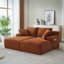 Méridienne double compressible avec porte-gobelets - sans assemblage, causeuse moelleuse moderne pour une détente intérieure