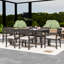 Ensemble de salle à manger d'extérieur en bois d'acacia 7 pièces avec chaises rembourrées et conception peu encombrante-2123461278