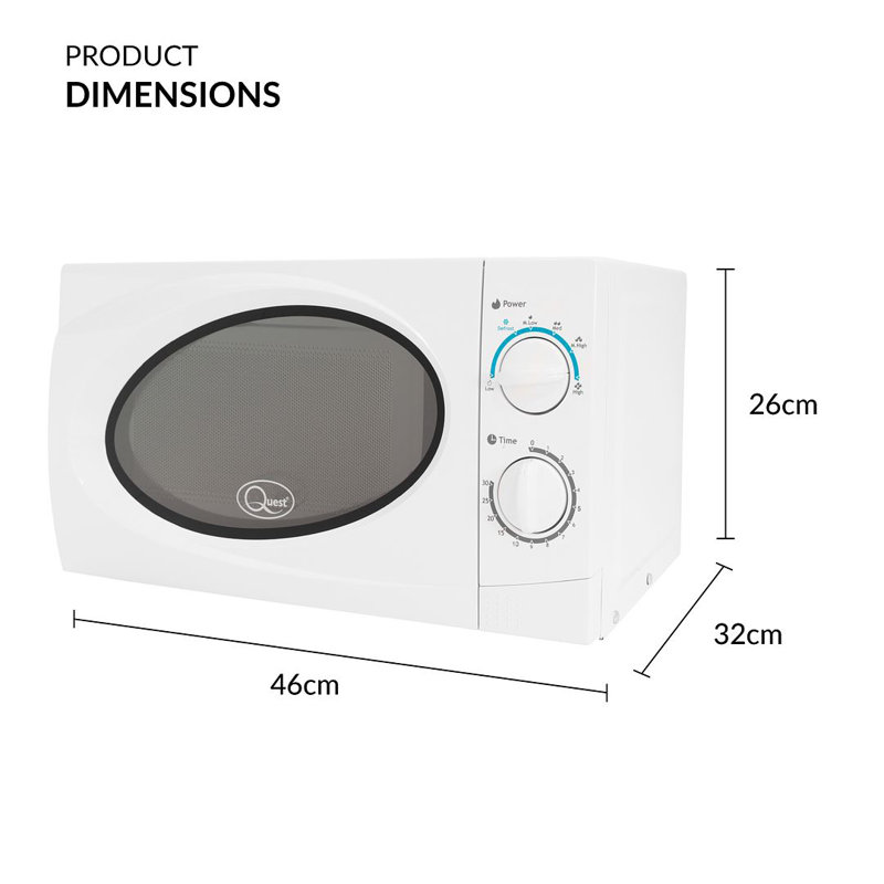 Quest 45cm 2m³ L 700W - Watt Countertop Microwave, White