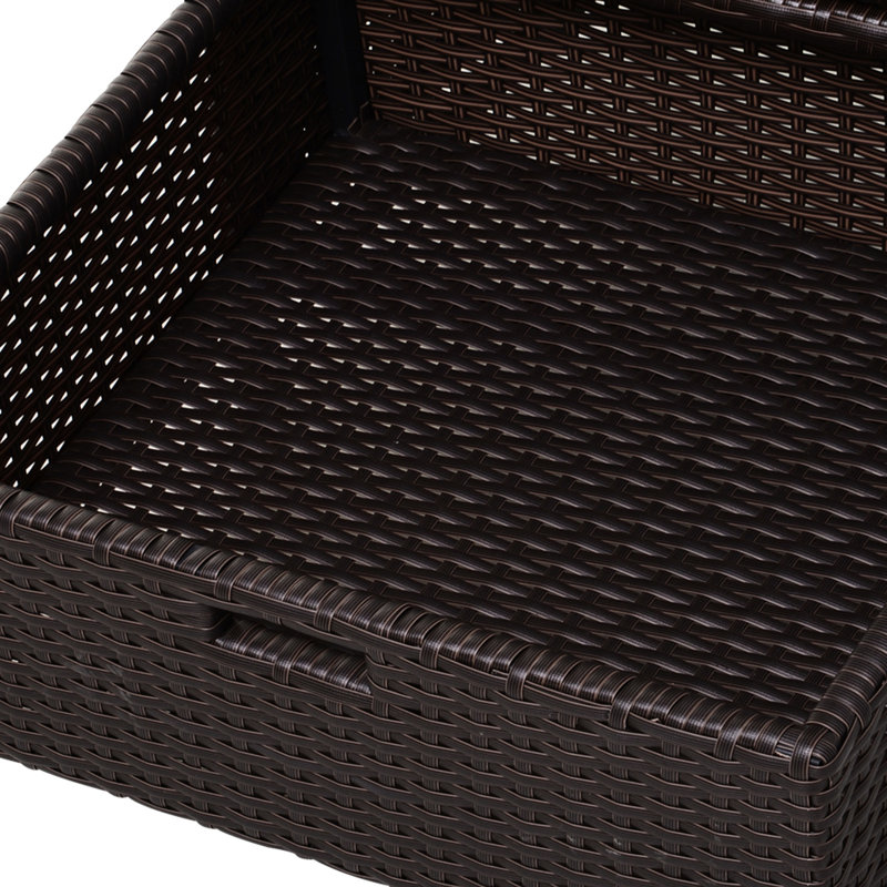 3 porte-serviettes de piscine d'extérieur 3 tiroirs brun
