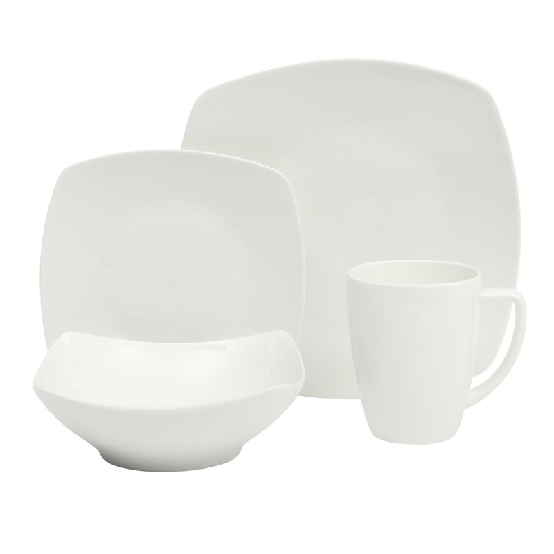 Zen Buffetware Dinnerware Set, White, 16