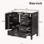 Meuble-lavabo noir de 76 cm (30 pouces) avec 1 porte et 3 tiroirs à fermeture amortie, structure en bois massif-656547903
