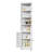 71" Tall Corner Storage Cabinet with 2 Doors and Adjustable Shelves, White Metal Freestanding Organizer for Bathroom
