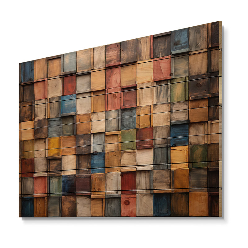 Cortny - Décoration murale géométrique en bois, H 24 po x l 32 po