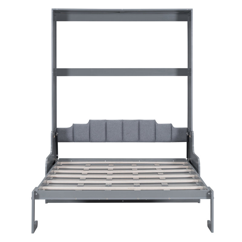 Grand lit escamotable mural avec coussin, Grey