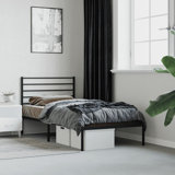 Metal Bed Frame with Headboard & Slats, No Mattress, Easy Assembly