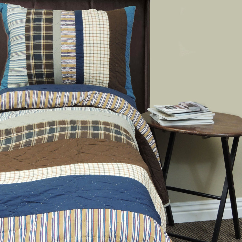 Ensemble de courtepointe Jake, Courtepointe pour lit simple + 1 taie décorative 