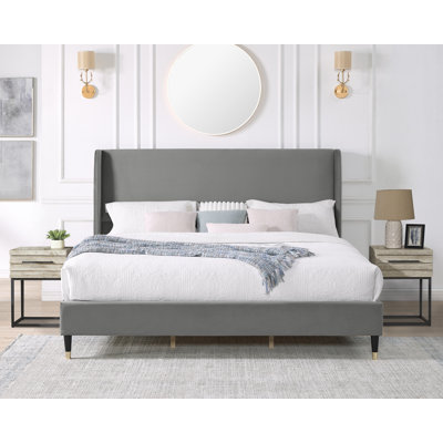 Rozitta Upholstered Wingback Bed