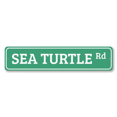 Plaque en aluminium Sea Turtle Road