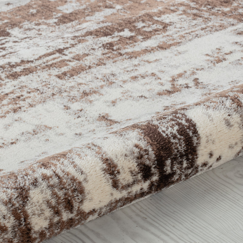 Tapis abstrait brun Kelson, Tapis de couloir 2 pi 2 po x 6 pi