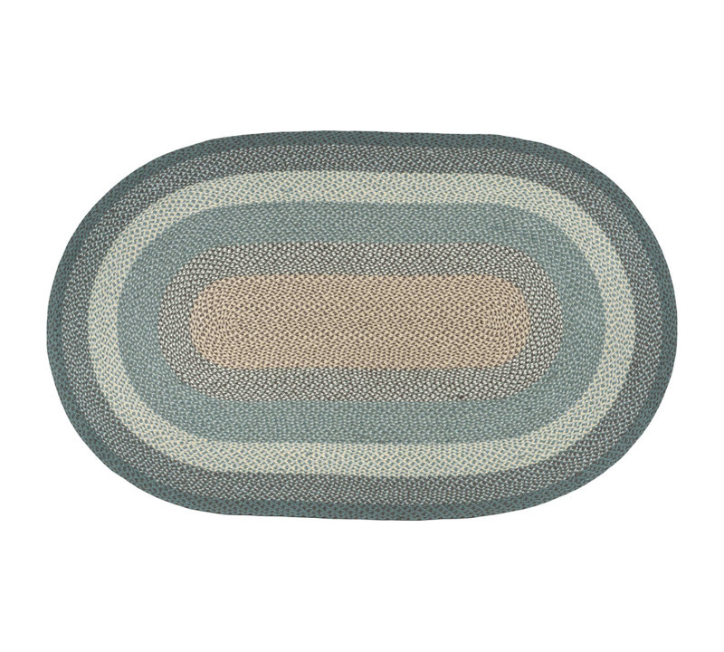  Dark Green Oval Braided Rug – Durable Handcrafted Natural Fiber Floor Mat, Oval 5' x 8'