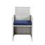 9 pièces Bistro bleu et tissu avec 4 chaises, repose-pieds et repose-pieds 9 pièces