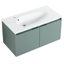 Meuble-lavabo flottant mural 36 po avec lavabo en résine en forme de goutte - armoire de rangement moderne à 2 portes spacieuse pour plus d'espace-66973939-66973940