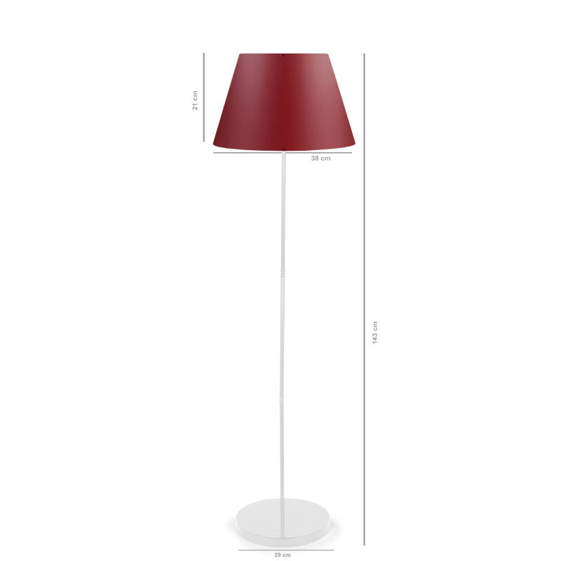 Lampe sur pied 56 po Jaems, Rouge Bordeaux