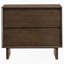 Table de chevet 2 tiroirs brun chaud