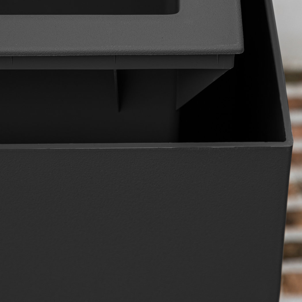Block Series Planter Box, Black, 30” H x 38” W x 10” D