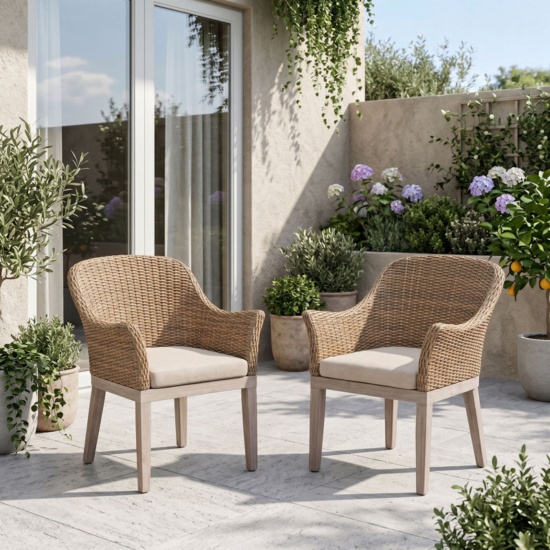Chaise d'extérieur en osier de patio