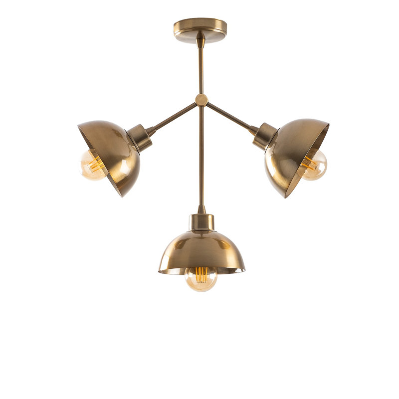 Lustre vintage en métal, 46 x 15 cm (environ 18,1 x 5,9 pouces) | Hauteur: 18,5 po, diamètre du capuchon: 5,9 po | 3 x E27 Max 40W, design glamour, classé IP20 | Parfait pour le salon et la salle à manger