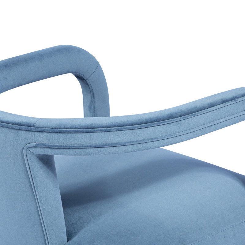 Metro Barrel Chair, Stax Dust Blue Performance Velvet