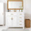 Meuble-lavabo moderne 36 po avec lavabo en céramique blanc, portes à fermeture douce, 4 tiroirs de rangement, conception élégante pour les petites salles de bain-101942642