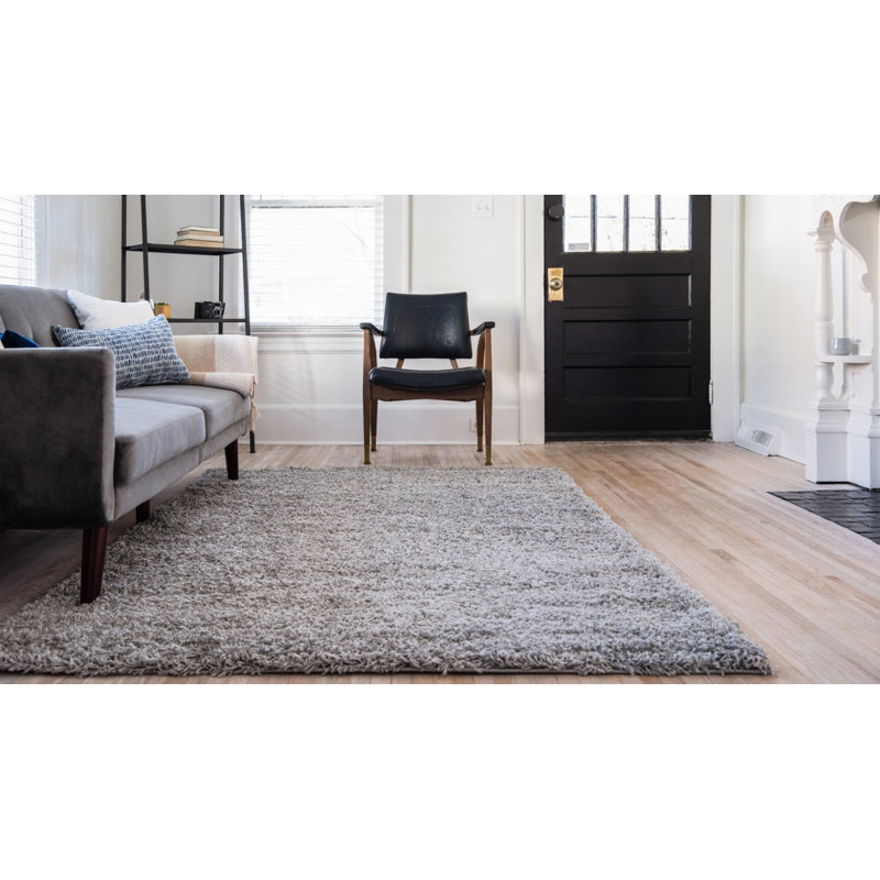 Santosha Shag Rug, Rectangle 3'1" x 5'3", Cloud Gray