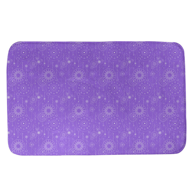 Leffel Memory Foam Non-Slip Bath Rug, 21" W x 34" L, Purple